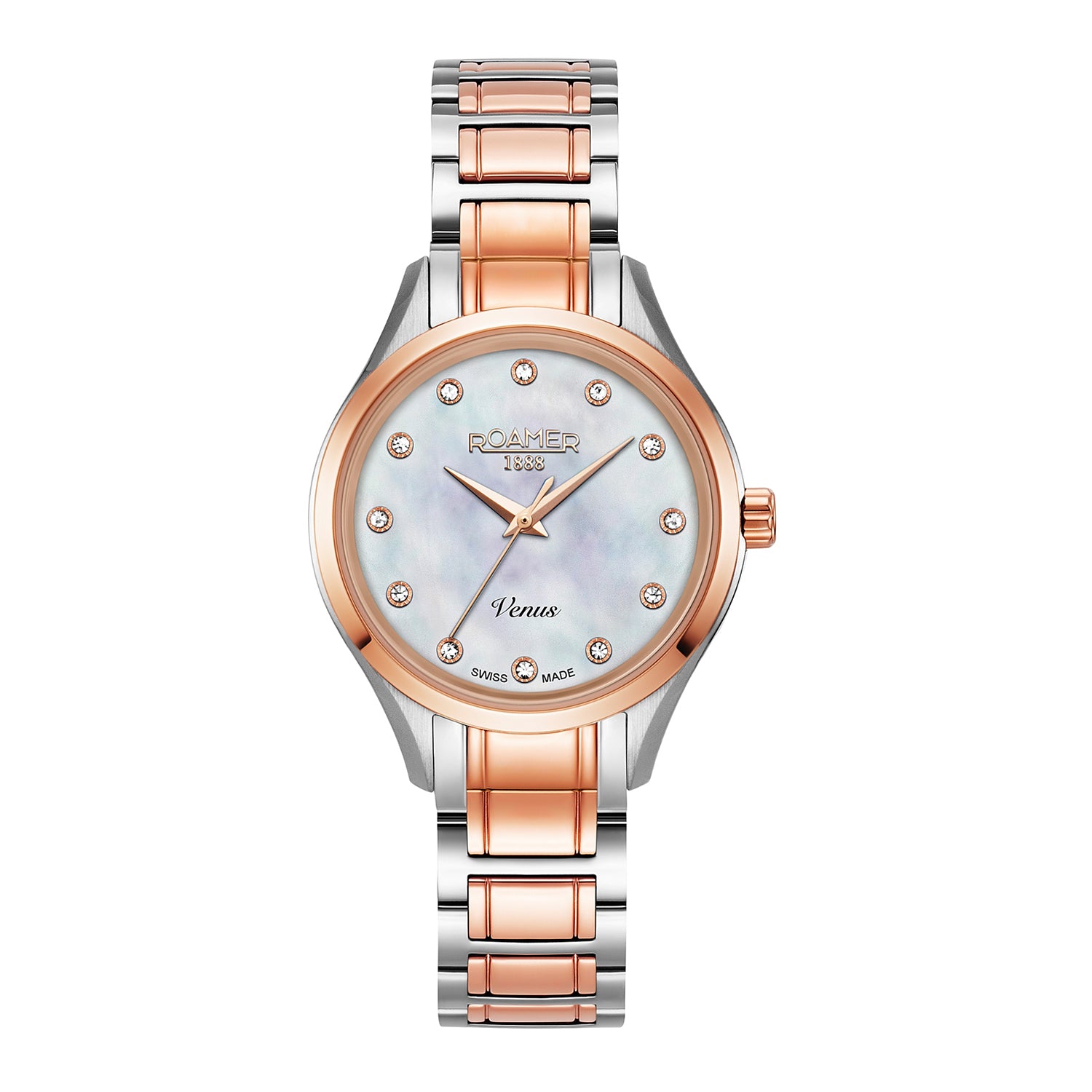 Roamer Venus Analog White MOP Round Dial Women's Watch - 600847 47 29 60