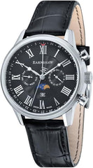 EARNSHAW OFFICER Swiss Made Multifunction Black Round Dial Men's Watch - ES-0017-01