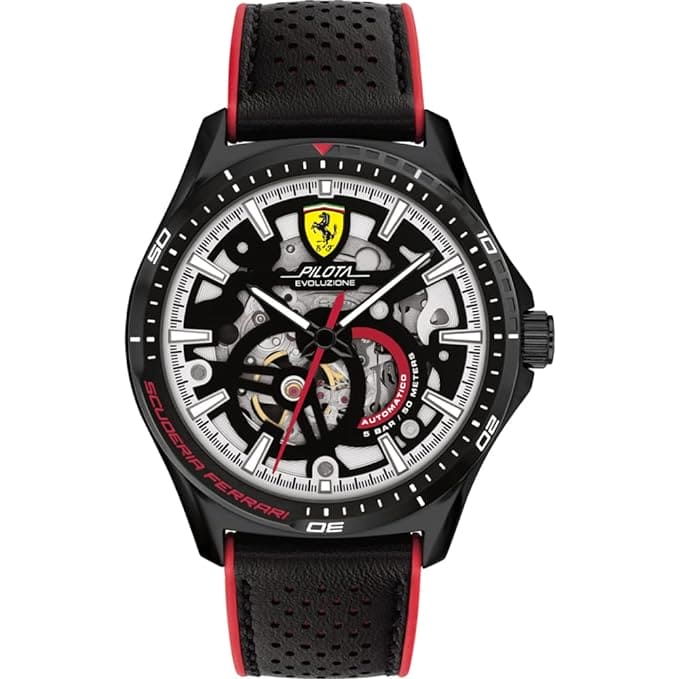 Scuderia Ferrari Pilota Evo Turbo Mech-Automatic Clear Round Dial Men's Watch - 830837