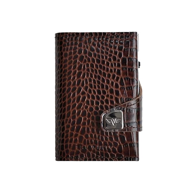 Tru Virtu 27104000204 Double Wallet Brown Animal Effect Pattern Double Wallet