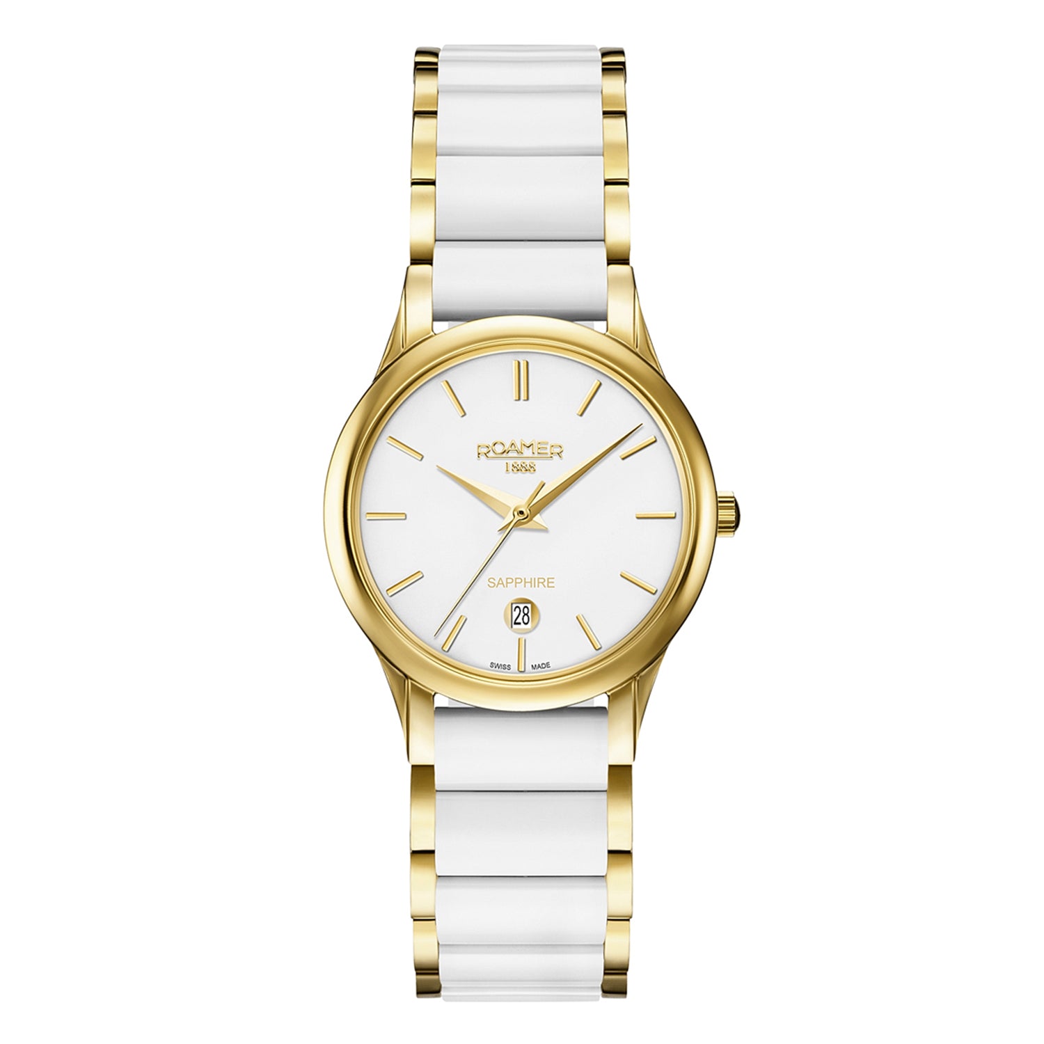 Roamer C-Line Ladies Analog White Round Dial Women's Watch - 657844 48 25 60