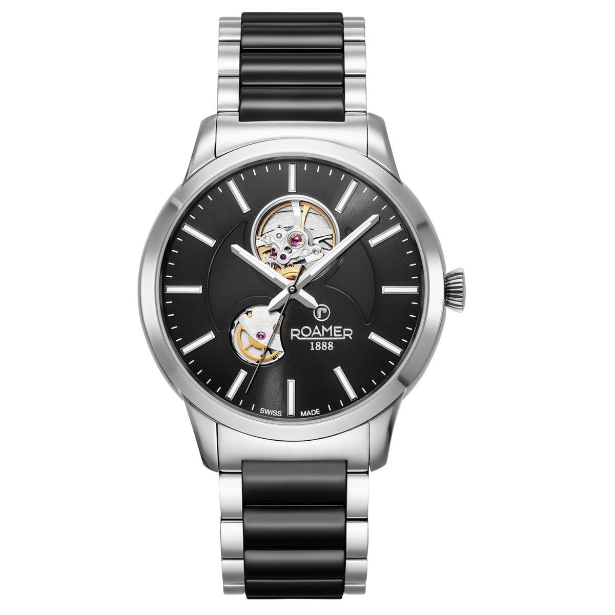 ROAMER C-Line Automatic Black Round Dial Men's Watch- 672661 41 55 60