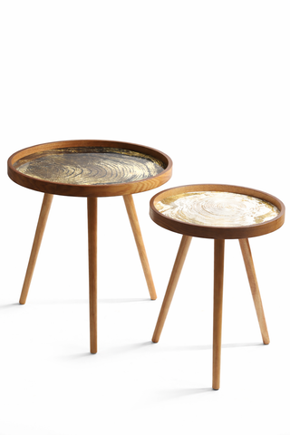 De Maison Decor Oakveil Side Table Set of 2 - Brown 