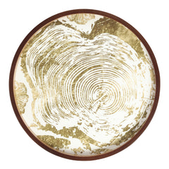 De Maison Decor Oakveil Brown Table Medium  - Gold & White