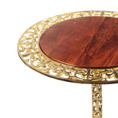 De Maison Decor Timber's aurum Side Table Regnum - Wooden Brown