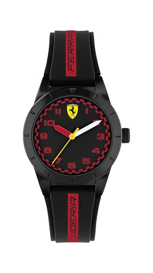 Scuderia Ferrari Red Rev Quartz Black Round Dial Unisex Watch - 860017