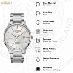 Roamer R-Line Classic Quartz Men's Watch -  718833 41 15 70