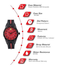 Scuderia Ferrari Redrev Quartz Red Round Dial Men's Watch - 870029