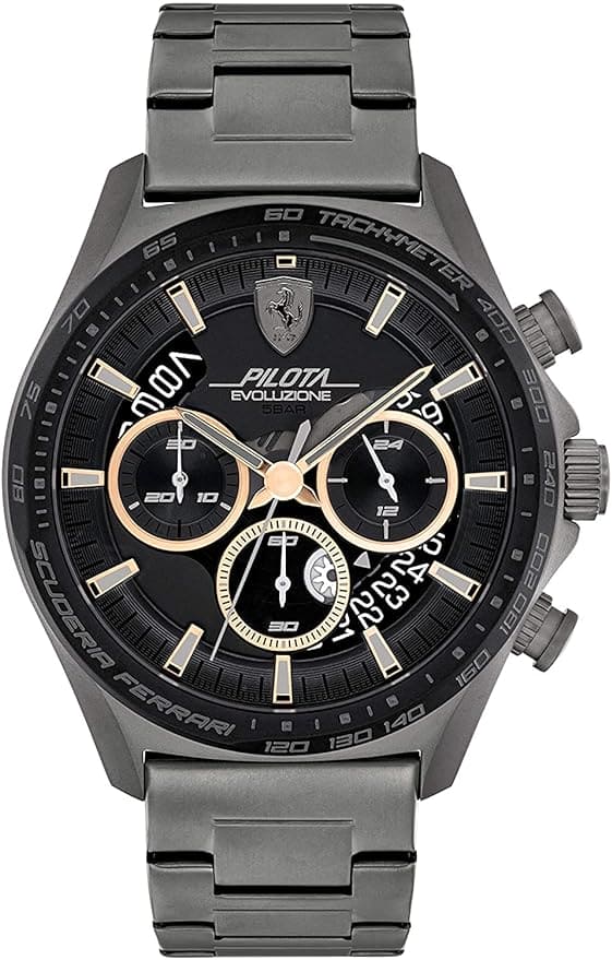 Scuderia Ferrari Pilota Evo Chronograph Black Round Dial Men's Watch - 830824