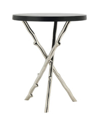 De Maison Decor Bamboo Silver Side Table - Silver