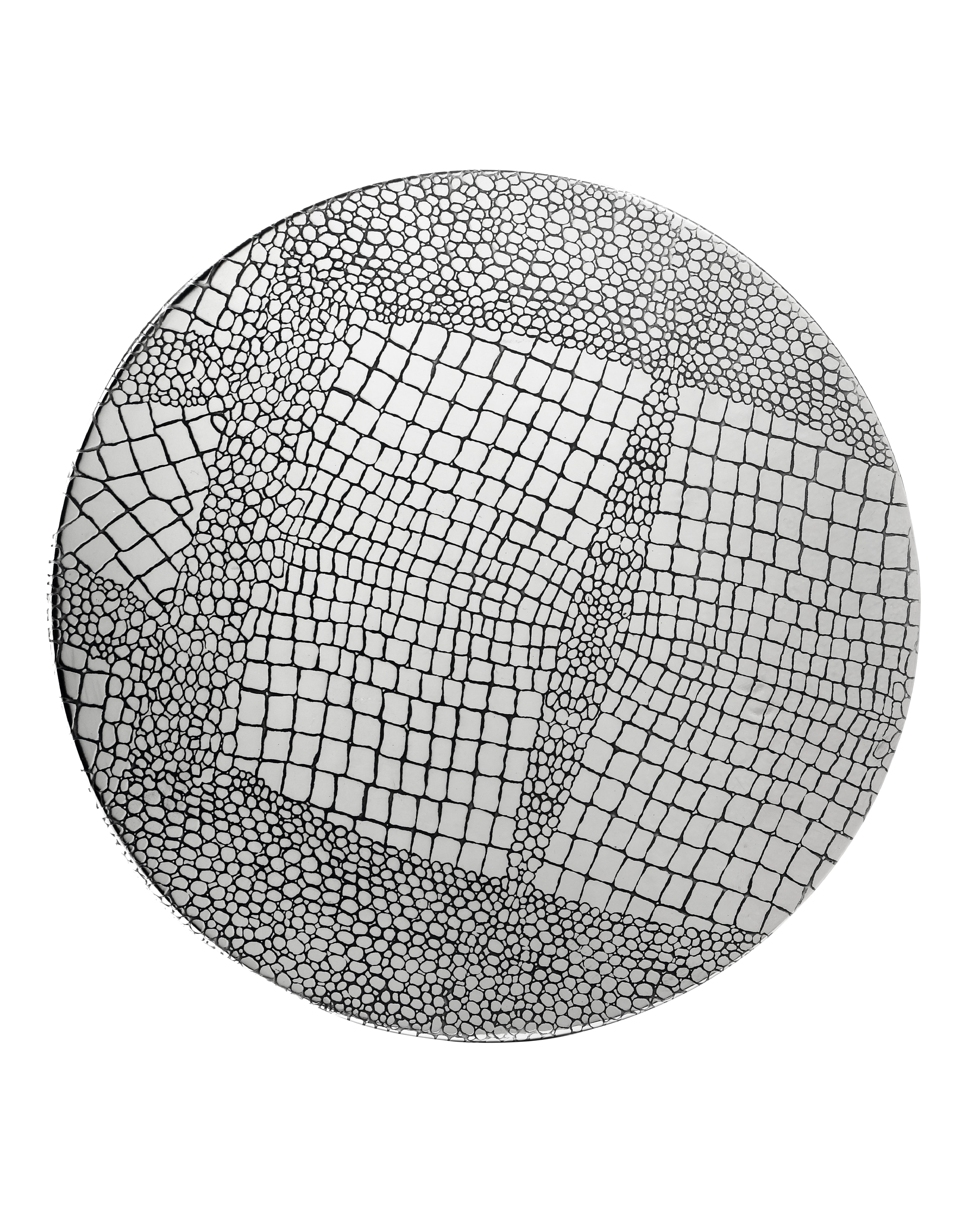 De Maison Decor Viotto Croc Pattern Side Table - Silver 