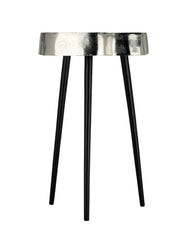 De Maison Decor Sawed Log Side Table - Silver