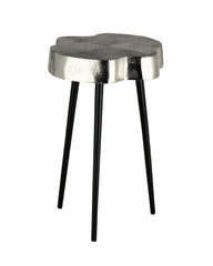 De Maison Decor Sawed Log Side Table - Silver