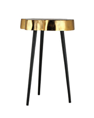 De Maison Decor Sawed Log Side Table - Gold