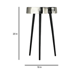 De Maison Decor Sawed Log Side Table - Silver