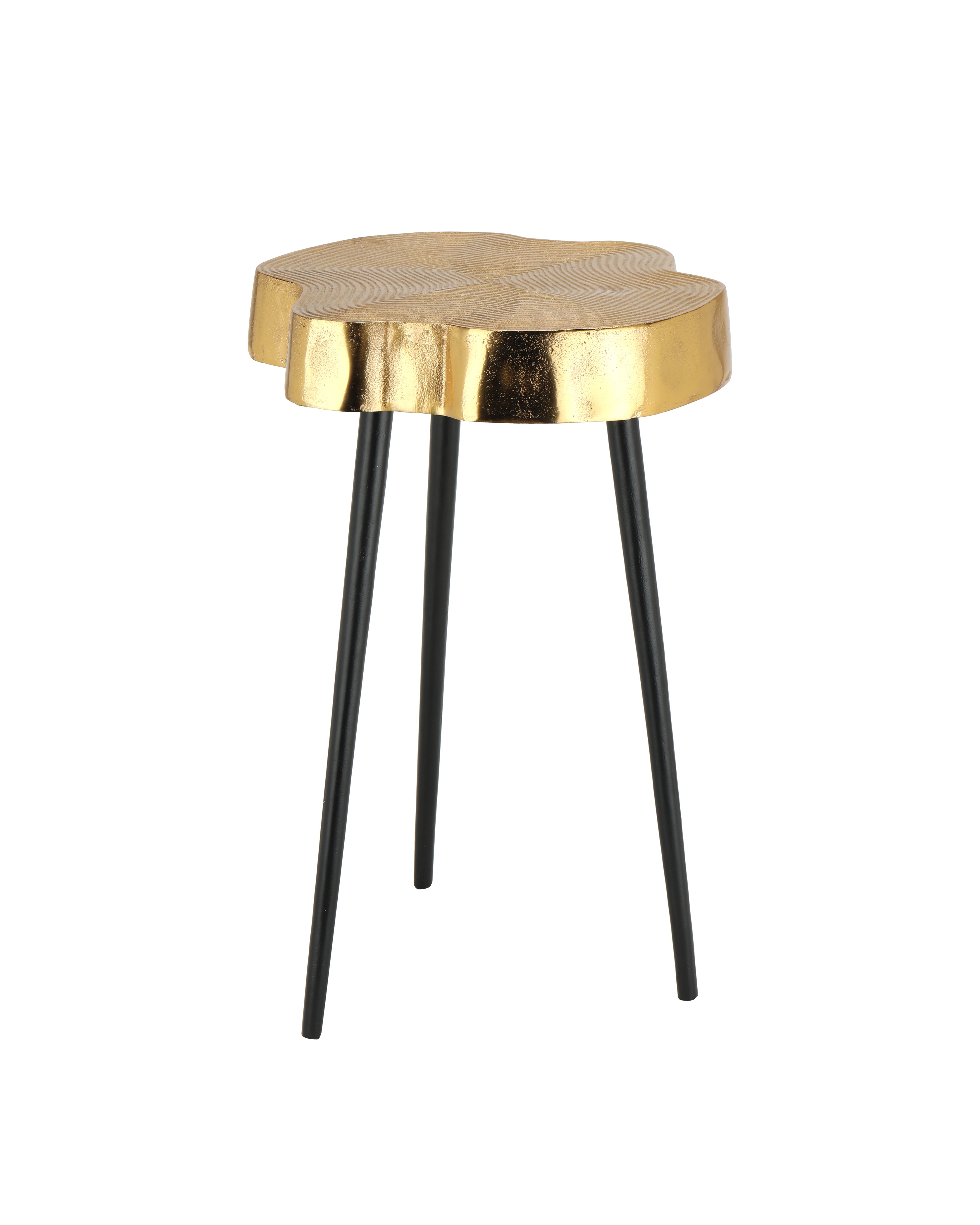 De Maison Decor Sawed Log Side Table - Gold