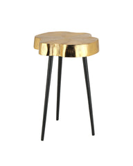De Maison Decor Sawed Log Side Table - Gold