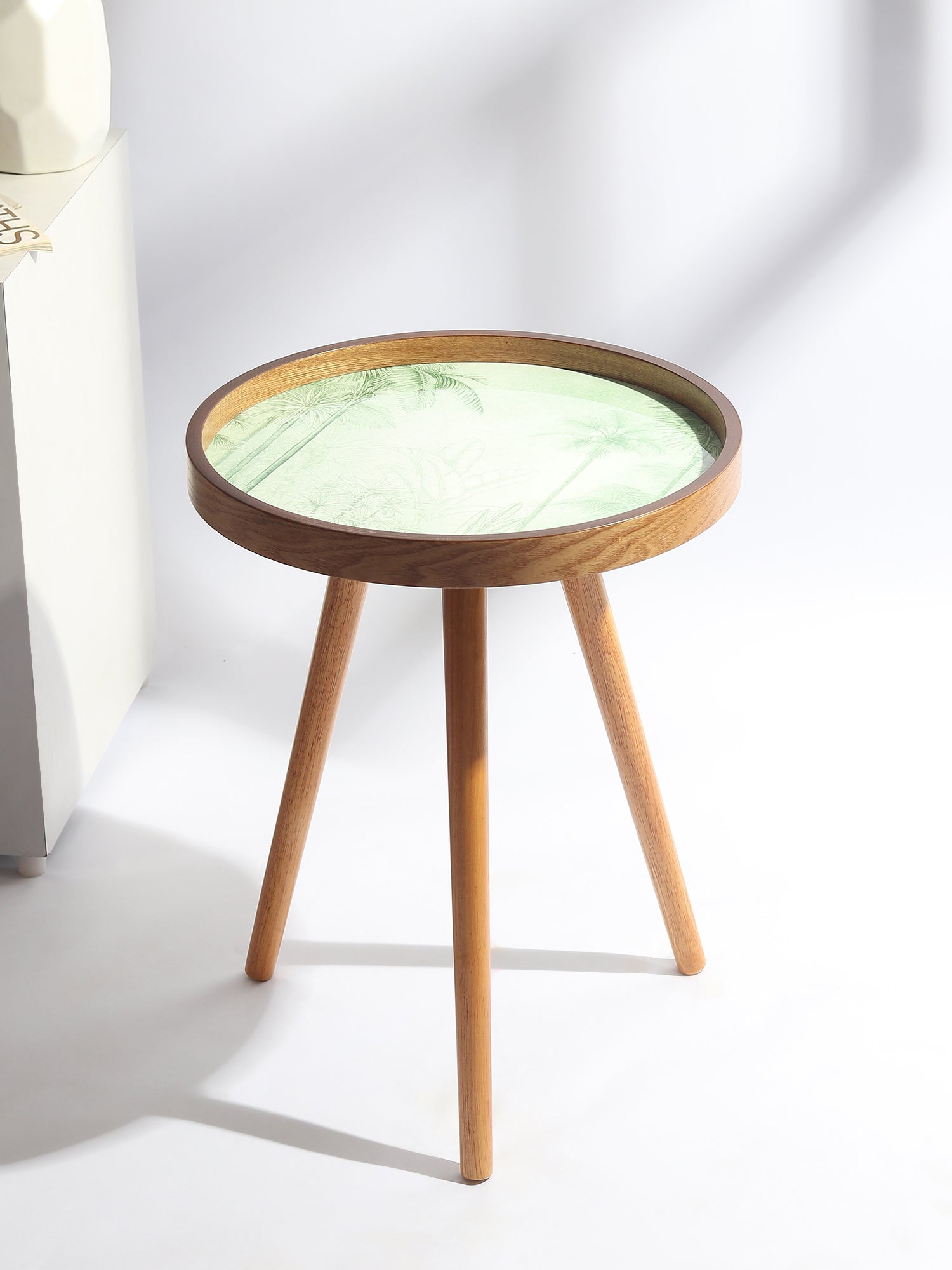 De Maison Decor The Grove wood Medium Side Table - Green 