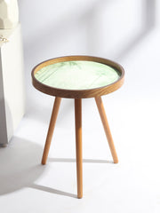 De Maison Decor The Grove wood Medium Side Table - Green