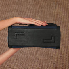 TAN LAD  Serena with Divider -Navy with Piegon with Charcoal