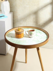De Maison Decor The Grove wood Large Side Table -  Green