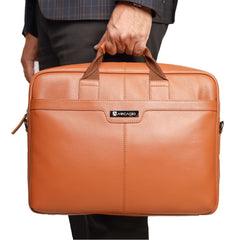 ALL ROUNDER Authentic Italian Leather Laptop Bag/Office Bag/Messenger Bag for Men and Women. Fits Upto 16 inch Laptop.
