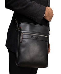 ARCADIO BLACK SPADE Cross Body Leather Sling Bag