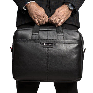 ARCADIO ALL ROUNDER Authentic Italian Leather Laptop Bag/Office Bag/Messenger Bag for Men and Women. Fits Upto 16 inch Laptop.