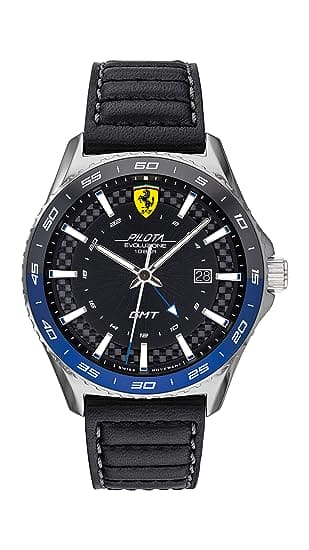 Scuderia Ferrari Pilota Evo Quartz Black Round Dial Men's Watch - 830775