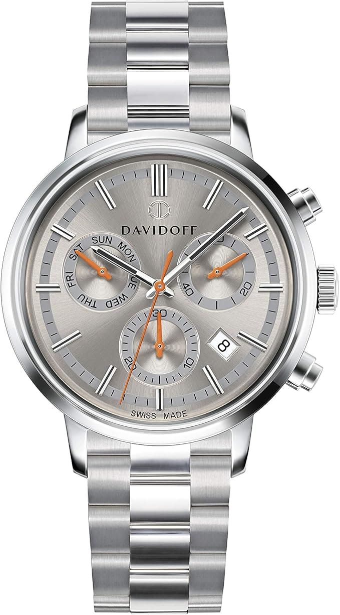 DAVIDOFF SWISS MADE Essential No.2 Chronograph Grey Round Dial Men's Watch- 23151