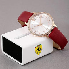 SCUDERIA FERRARI DONNA ULTRALEGGERO Quartz Silver Round Dial Women's Watch- 0820032