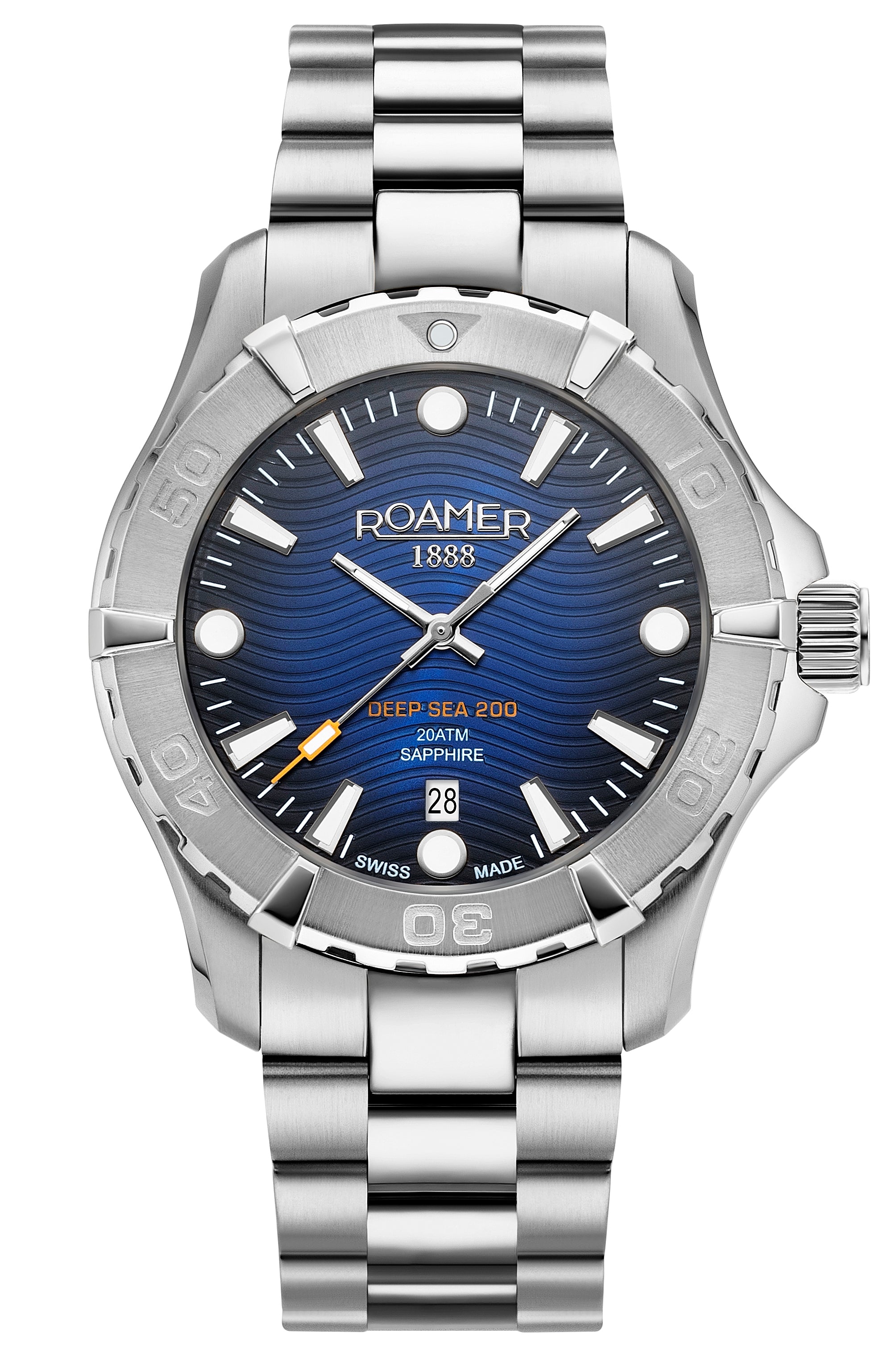 Roamer Deep Sea 200 Analog Blue Round Dial Men's Watch - 860833 41 45 70