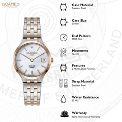 Roamer Slim-Line Quartz MOP Women's Watch -  864857 49 20 50