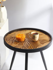 De Maison Decor Dune Round Small Side Table - Brown