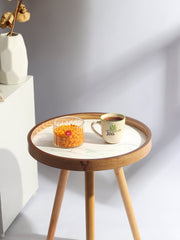 De Maison Decor Marwood Medium Round Side Table - White