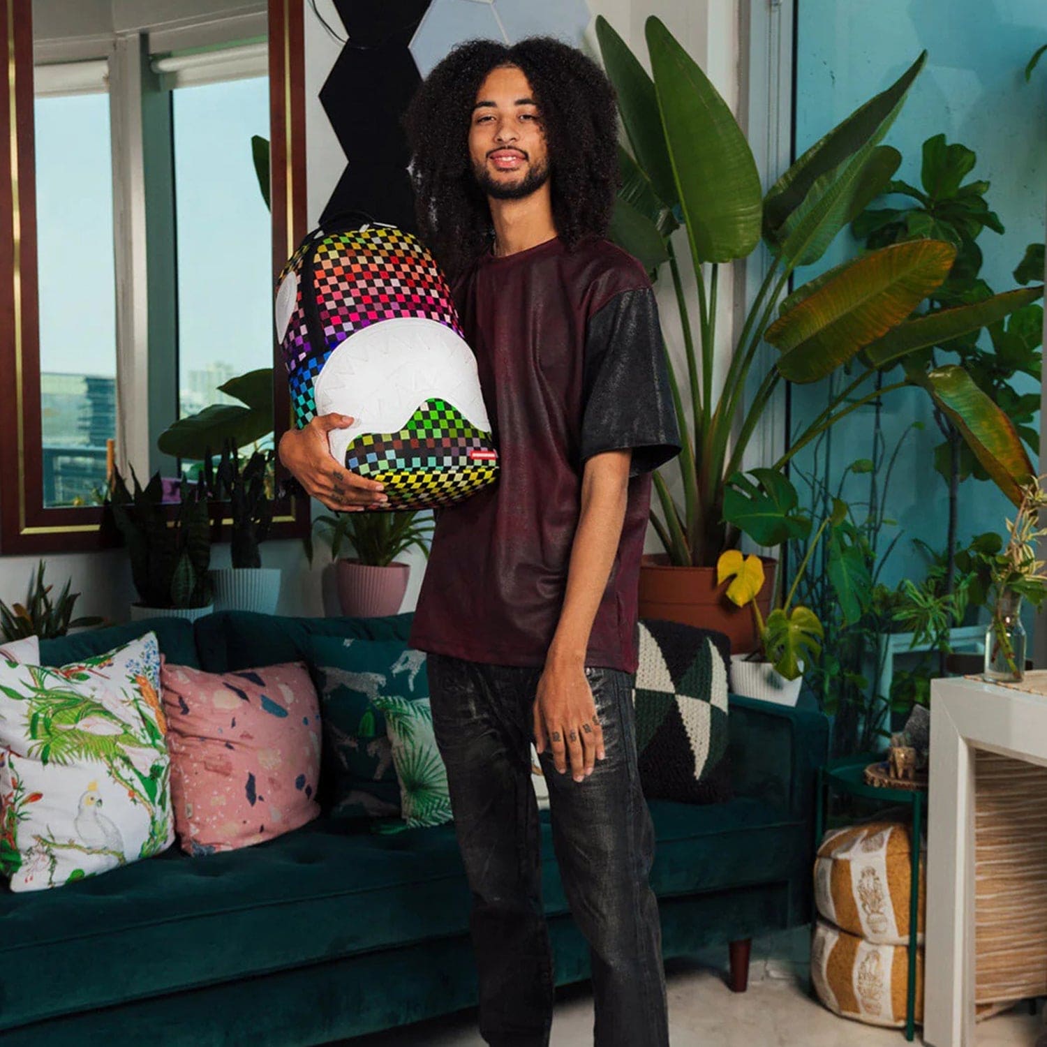 Sprayground Limited Edition Calm Check Colors DLXSV Backpack For Unisex - 910B4824NSZ