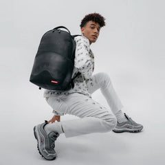 Sprayground Limited Edition Shark Central: 2.0: Black On Black DLXSV Backpack For Unisex - 910B5443NSZ