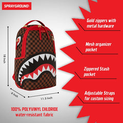 Sprayground Limited Edition Red Sharks In Paris DLXSV Backpack For Unisex - 910B5501NSZ