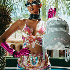 Sprayground Limited Edition Ai Stunna Cream Savage Backpack For Women - 910B5559NSZ