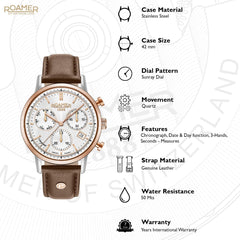 ROAMER Vanguard Chronograph Silver Round Dial Men's Watch- 975819 49 15 09