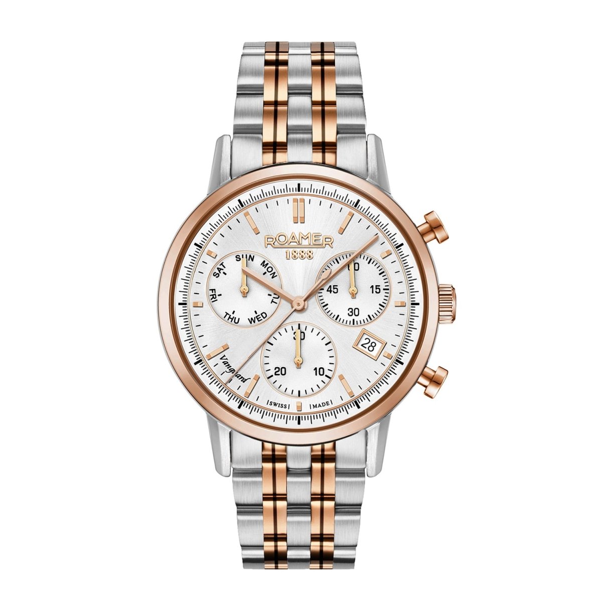 ROAMER Vanguard Chronograph Silver Round Dial Men's Watch- 975819 49 15 90