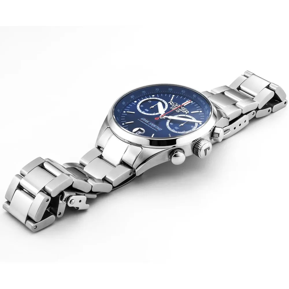 Roamer Gran Sportivo Chronograph Blue Sunray Round Dial Men's Watch - 978818 41 45 20