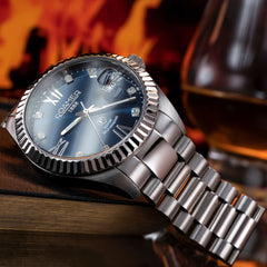 Roamer Primeline Crystal Automatic Blue Round Dial Men's Watch - 981661 41 49 90