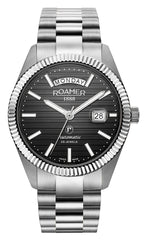 Roamer Primeline Daydate II Automatic Black Pattern Round Dial Men's Watch - 981666 41 85 50