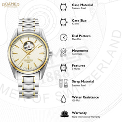 Roamer Searock Master Automatic 25 Jewels Men's Watch -  984985 47 35 20