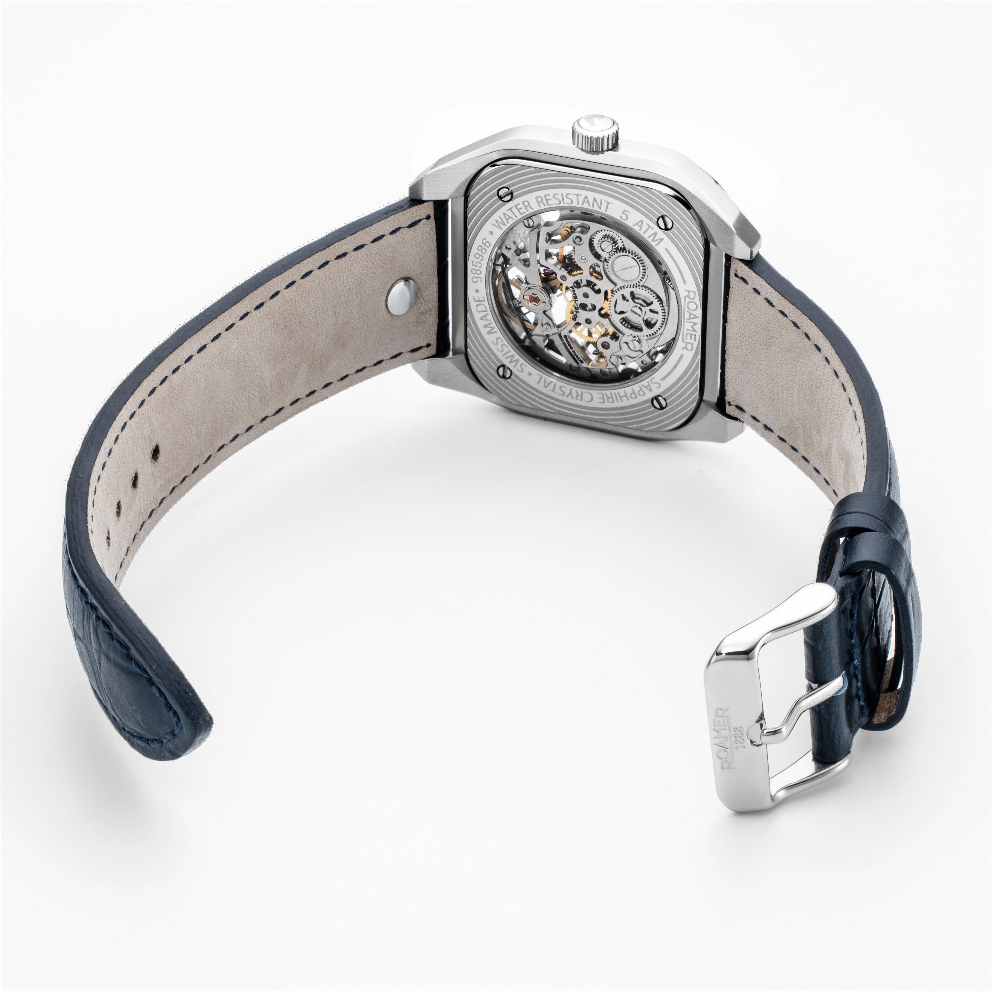 Roamer Mechano Mechanical Blue Square Dial Men's Watch - 985986 41 45 20