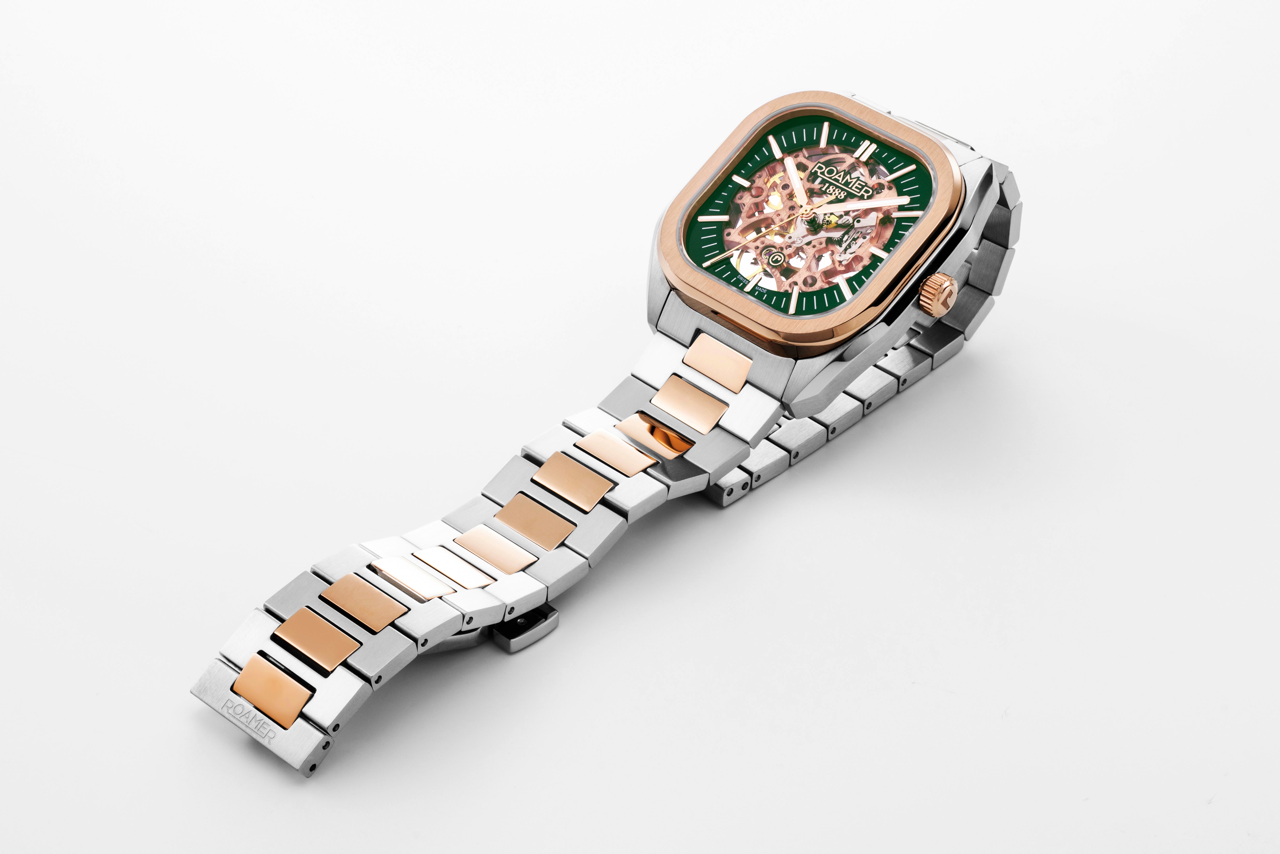 Roamer Mechano Mechanical green Square Dial Men's Watch - 985986 49 75 20