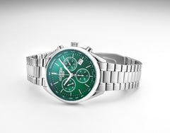 Roamer Pro Chrono Chronograph Green Sunray Round Dial Men's Watch - 993819 41 75 20