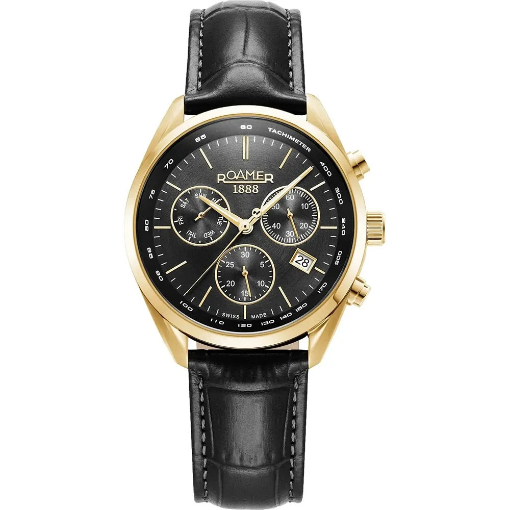 Roamer Pro Chrono Chronograph Black Sunray Round Dial Men's Watch - 993819 48 85 02