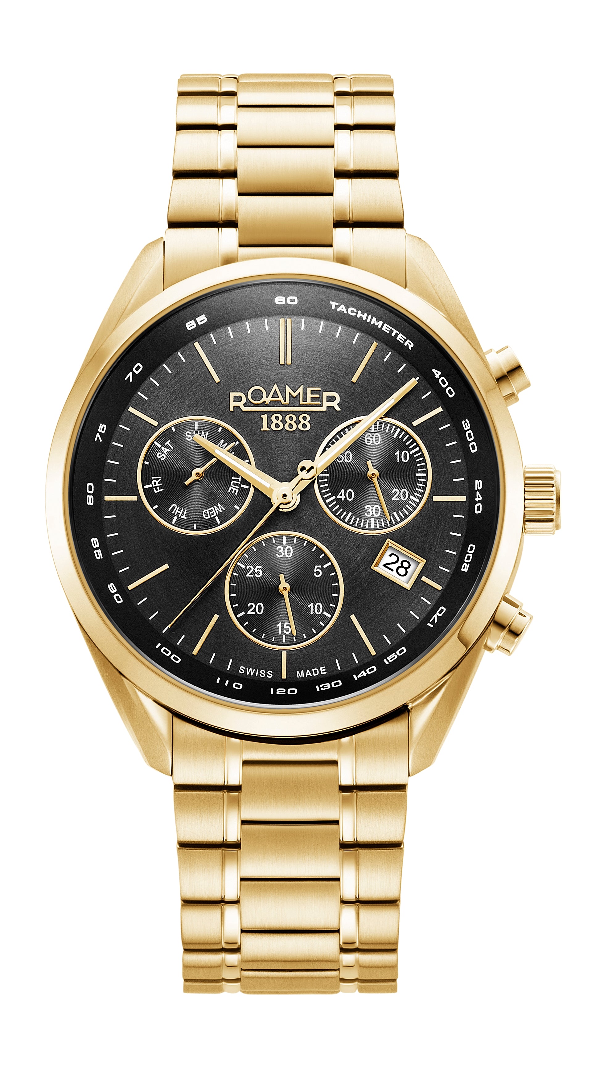 Roamer Pro Chrono Chronograph Black Sunray Round Dial Men's Watch - 993819 48 85 20